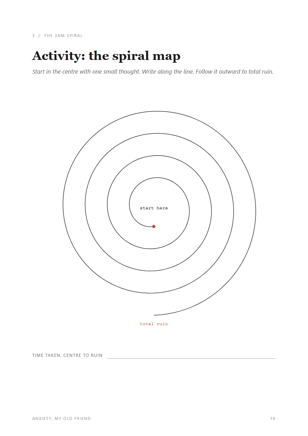 The spiral map activity page